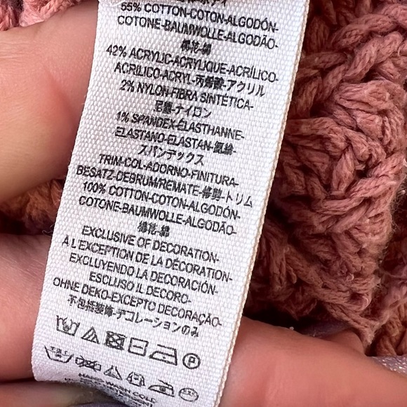 Free People | Maybe Baby Mauve Waffle Knit Bell Sleeve Lace Up Sweater - Picture 9 of 12